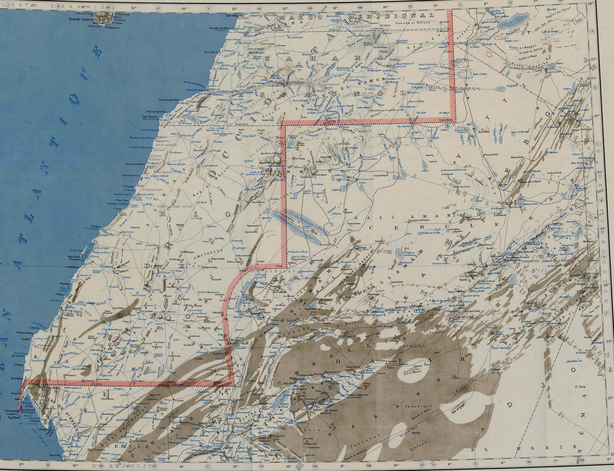 Sahara Occidental historique carte